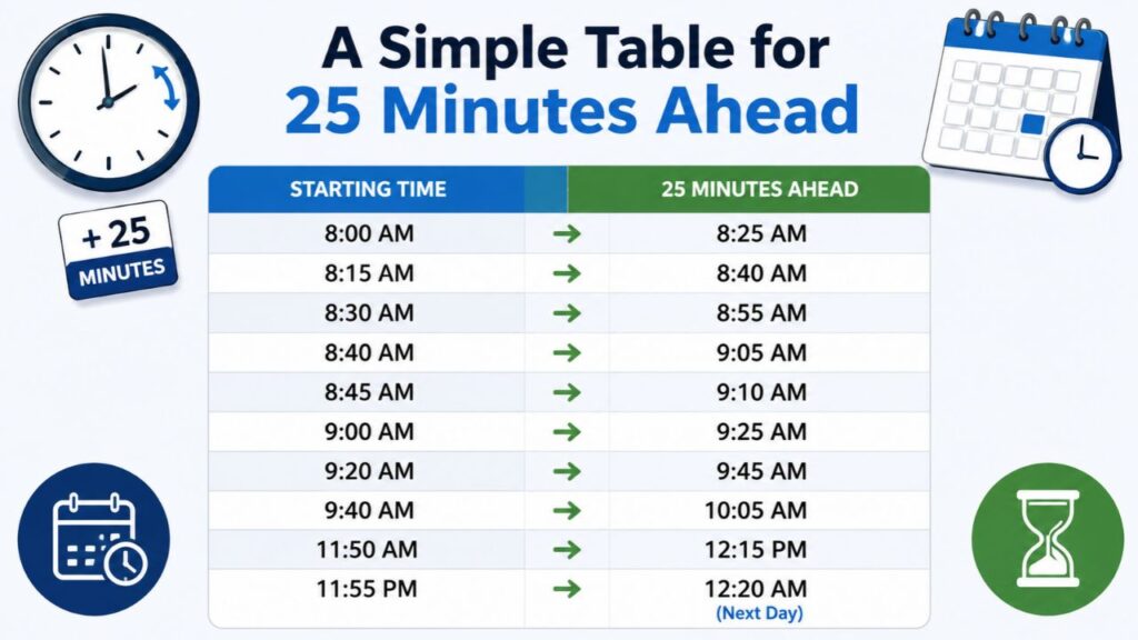 a-simple-table-for-25-minutes-ahead